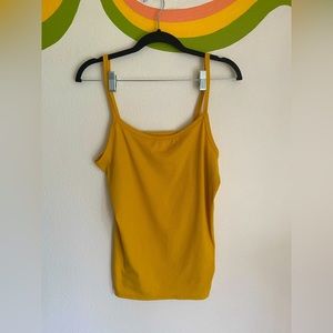 Yellow Ribbed Tank Top